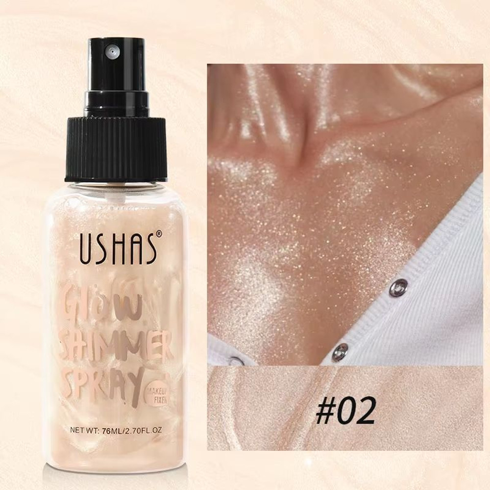 USHAS 4Color Liquid Highlighter Makeup LongLasting Brightening Body Facial Illuminator With Moist 7