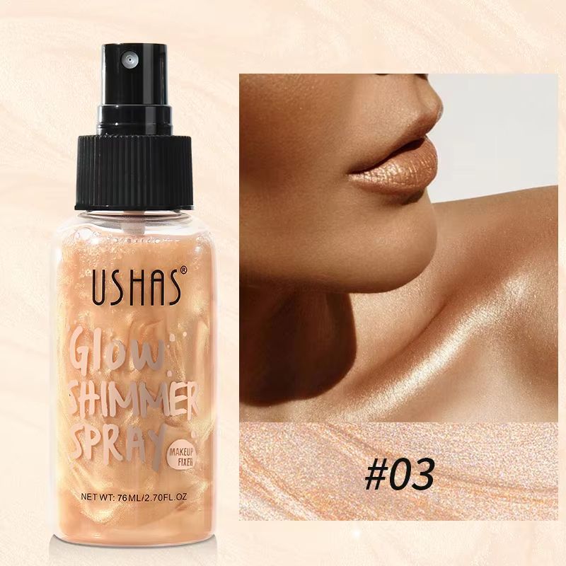 USHAS 4Color Liquid Highlighter Makeup LongLasting Brightening Body Facial Illuminator With Moist 8