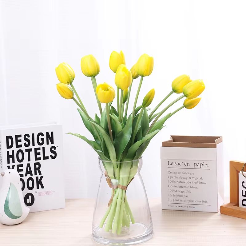 5pcs Real Touch Artificial Tulips HighQuality Pink Silicone Fake Flowers For Home Decor Weddings 1