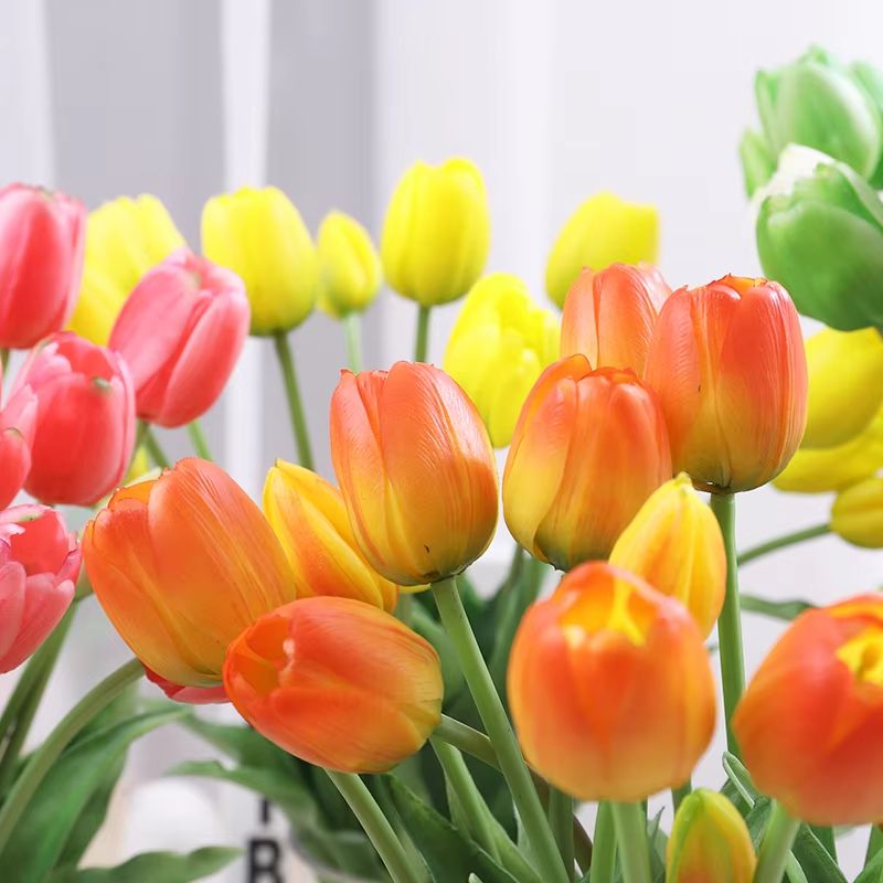 5pcs Real Touch Artificial Tulips HighQuality Pink Silicone Fake Flowers For Home Decor Weddings 3