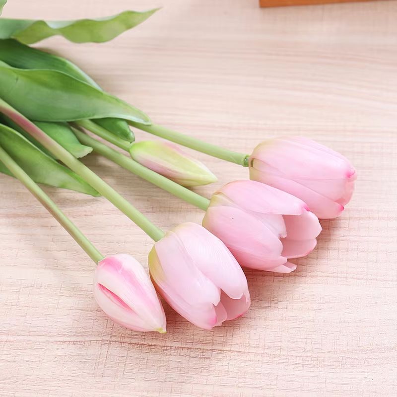 5pcs Real Touch Artificial Tulips HighQuality Pink Silicone Fake Flowers For Home Decor Weddings 10