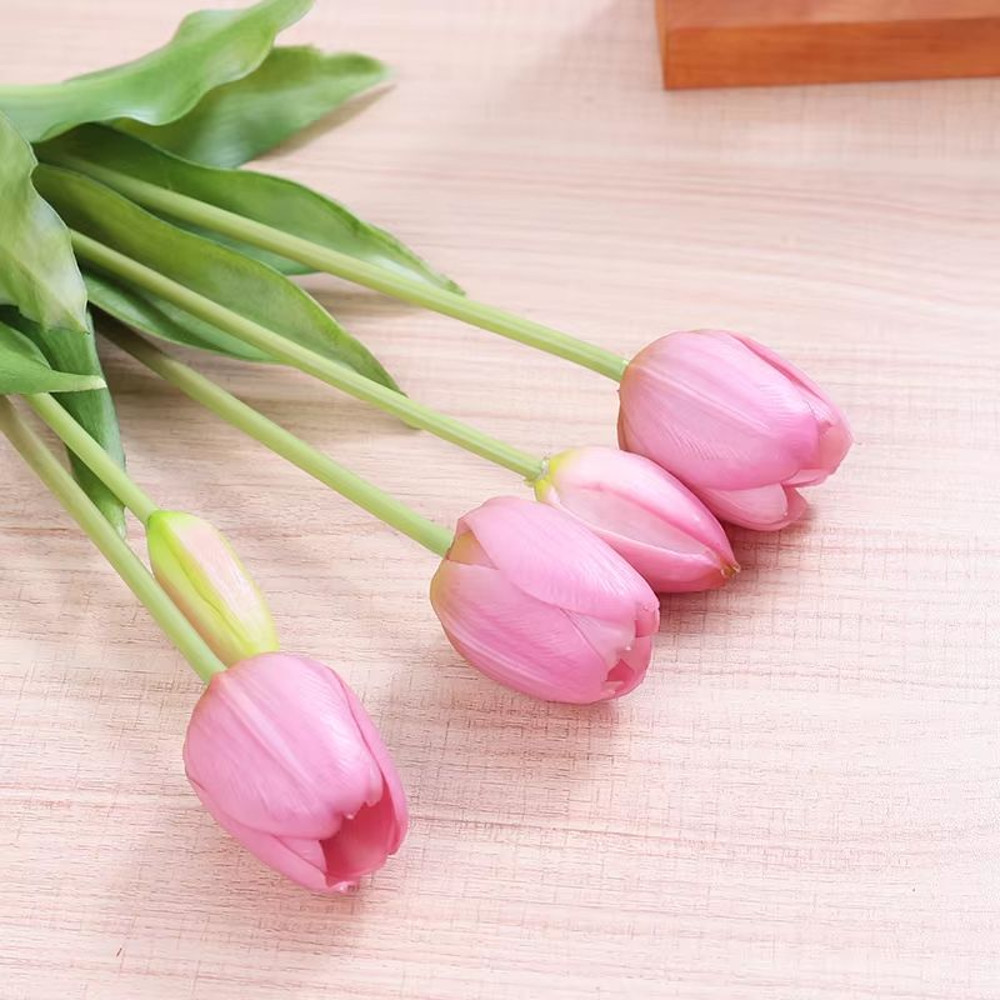 5pcs Real Touch Artificial Tulips HighQuality Pink Silicone Fake Flowers For Home Decor Weddings 13