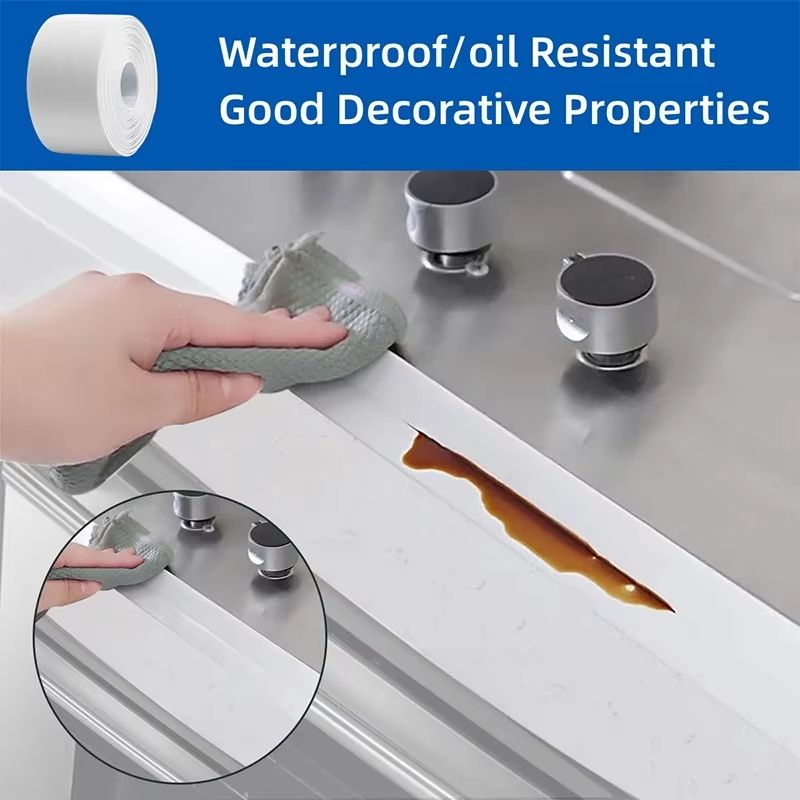 Waterproof SelfAdhesive Caulk Sealing Tape PVC OilProof Kitchen Sink Bathroom Edge Strip 1m 2m 2