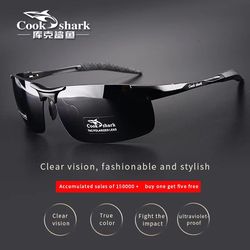 cook shark aluminum magnesium sunglasses – men's hd polarized driving glasses with lightweight frame