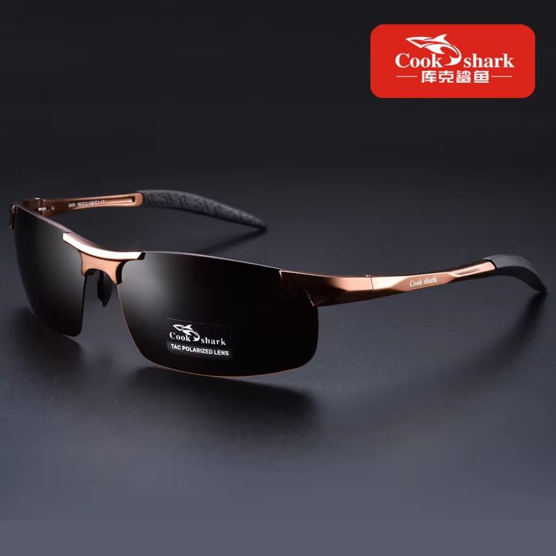 Cook Shark Aluminum Magnesium Sunglasses Mens HD Polarized Driving Glasses With Lightweight Frame 11