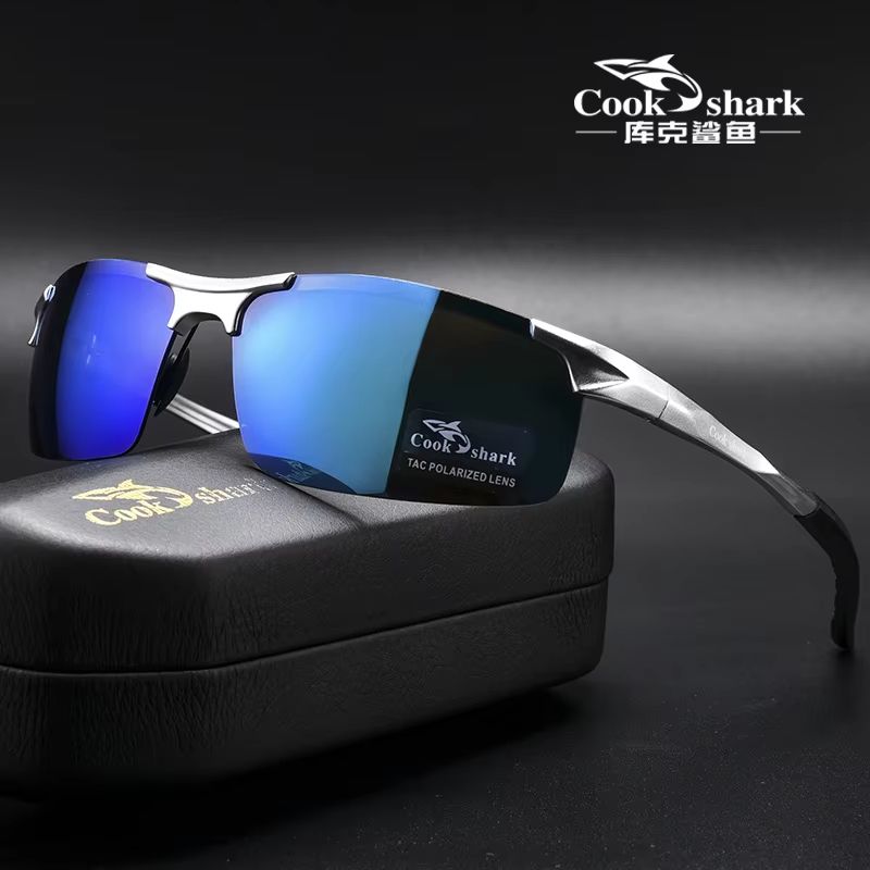 Cook Shark Aluminum Magnesium Sunglasses Mens HD Polarized Driving Glasses With Lightweight Frame 12