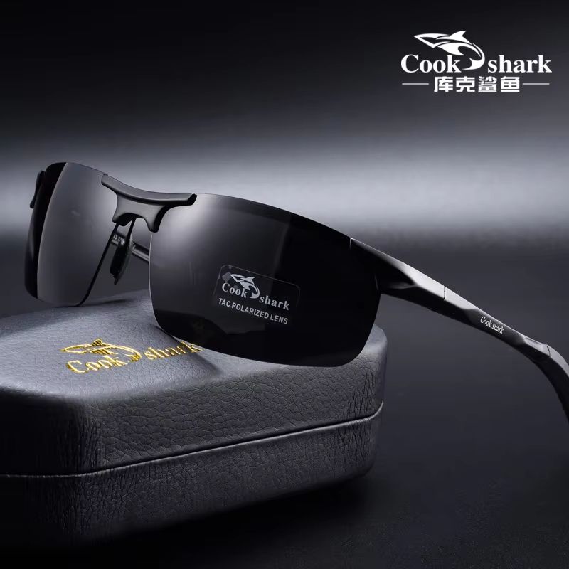 Cook Shark Aluminum Magnesium Sunglasses Mens HD Polarized Driving Glasses With Lightweight Frame 2