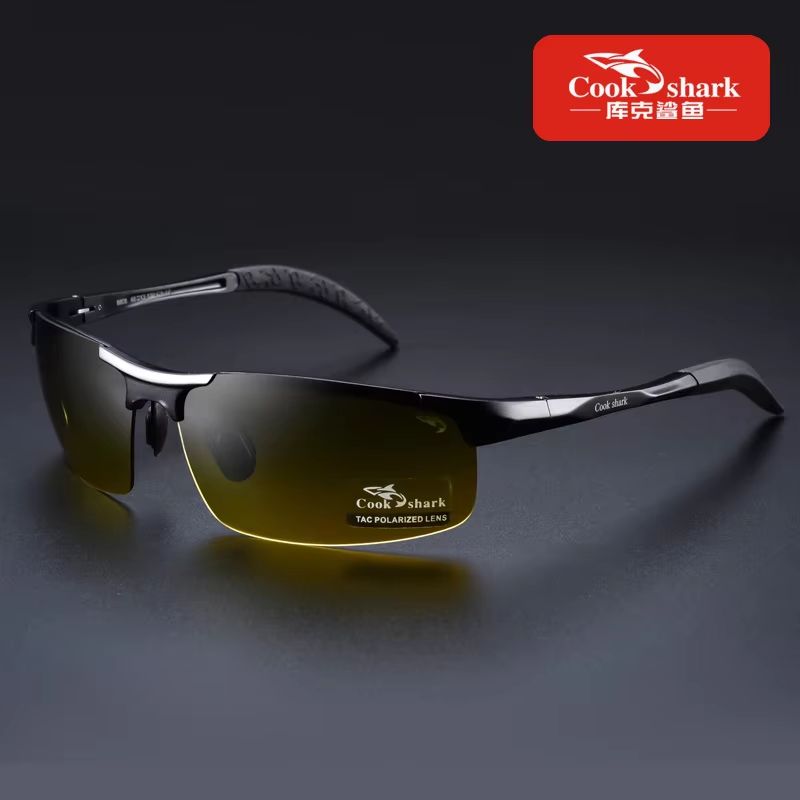 Cook Shark Aluminum Magnesium Sunglasses Mens HD Polarized Driving Glasses With Lightweight Frame 6