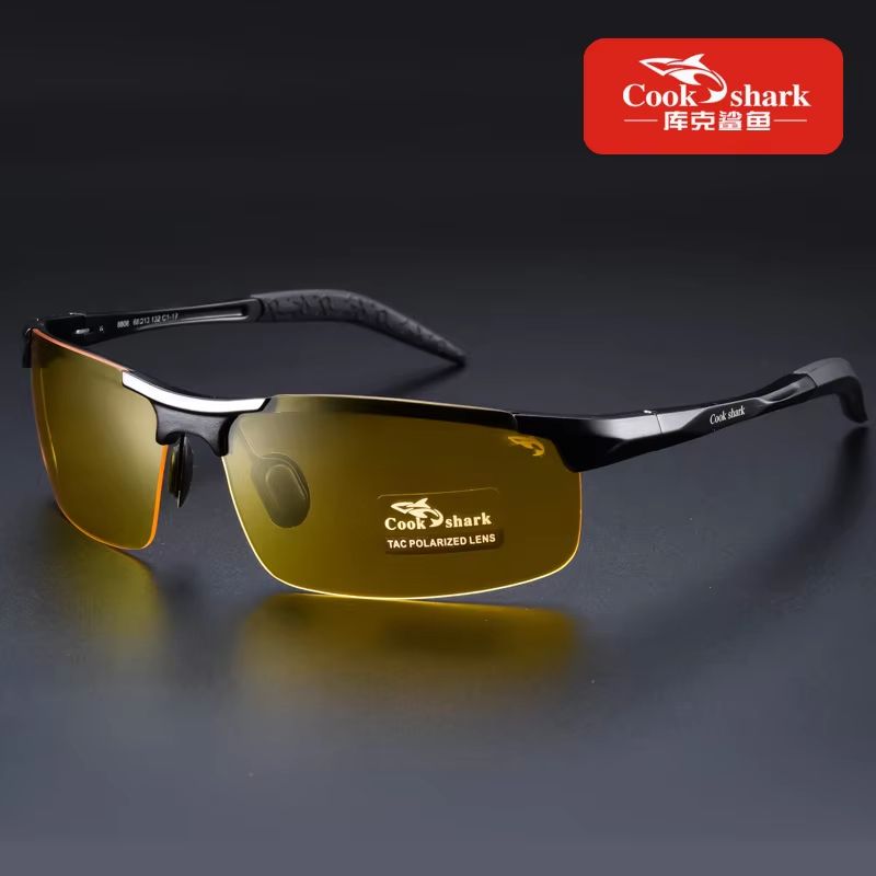 Cook Shark Aluminum Magnesium Sunglasses Mens HD Polarized Driving Glasses With Lightweight Frame 8
