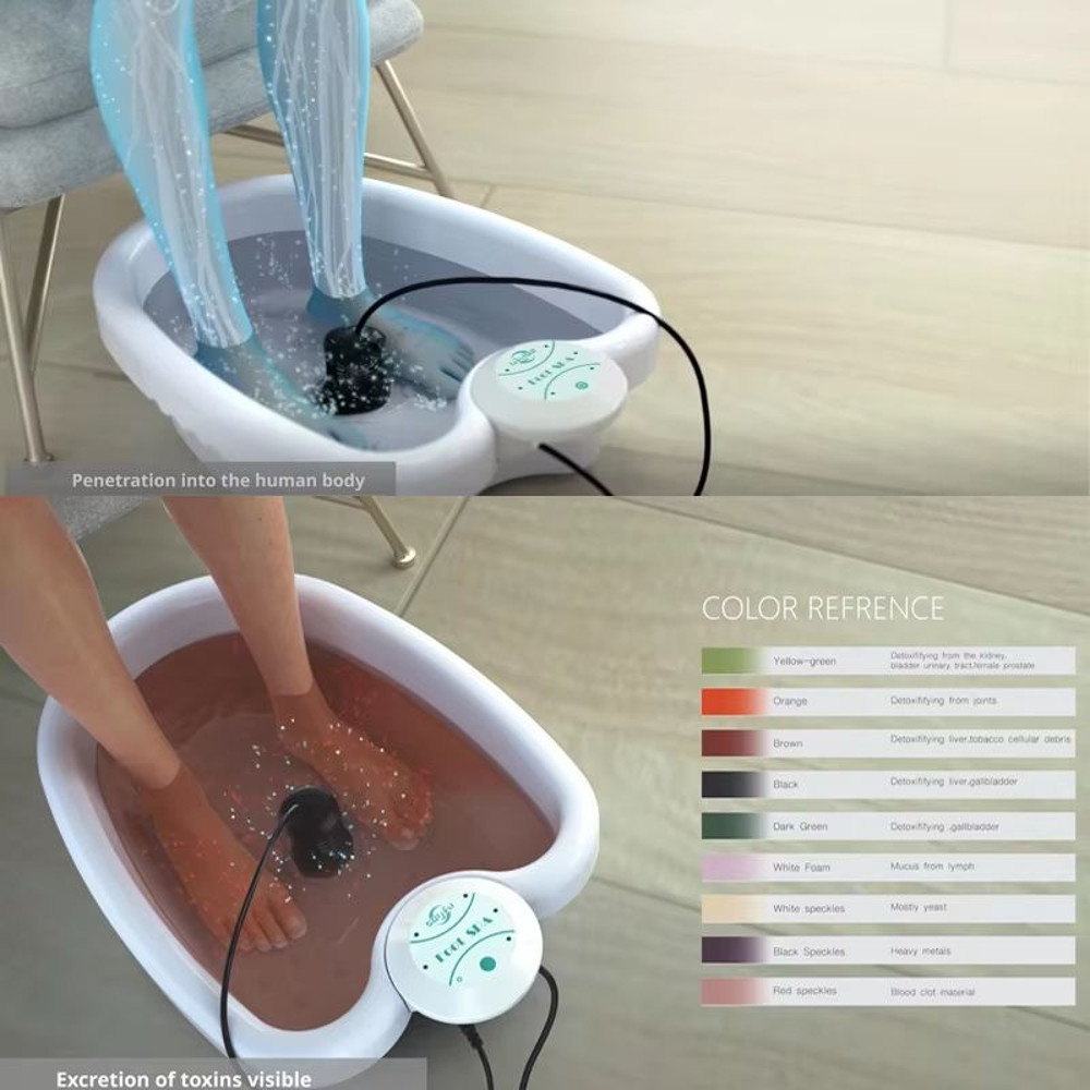 Ionic Detox Foot Bath Massage Machine With Basin Electric Foot Spa Massager With Vibration Deep C 4
