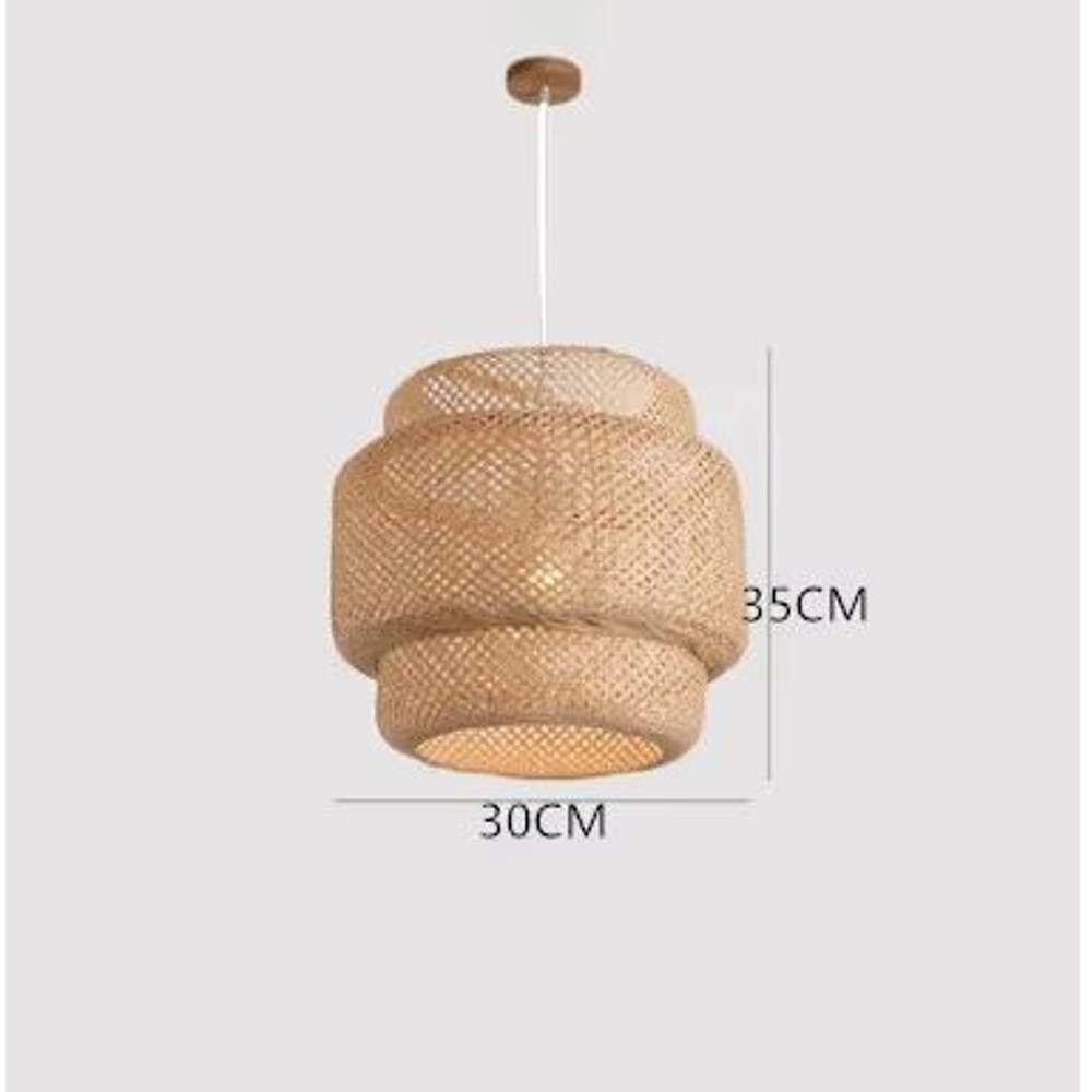 30cm Modern Bamboo Pendant Light Handwoven Bamboo Chandelier For Dining Room Bedroom Living Space 6