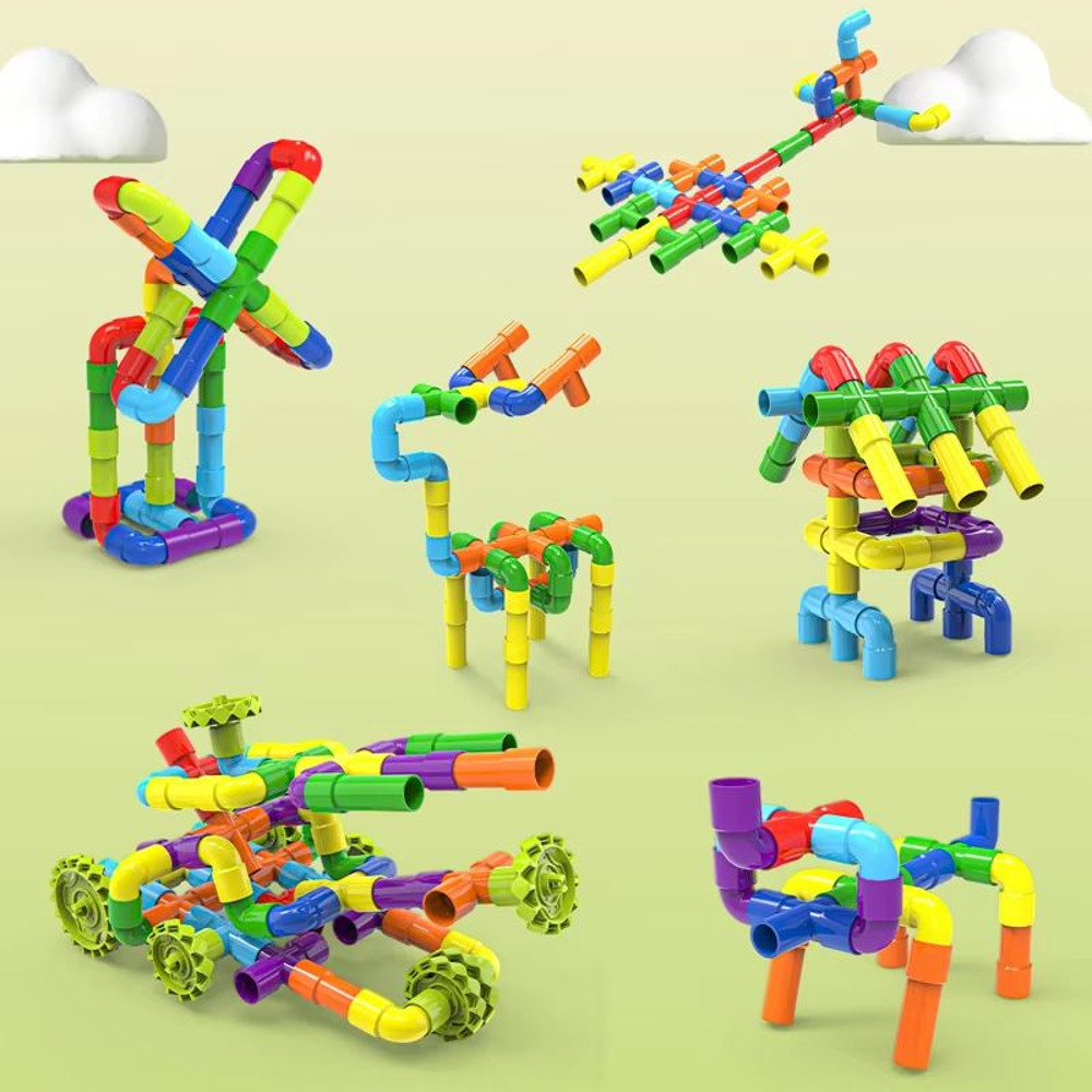 DIY Building Pipe Blocks Creative Water Pipe Splicing Construction Toy For Kids 1