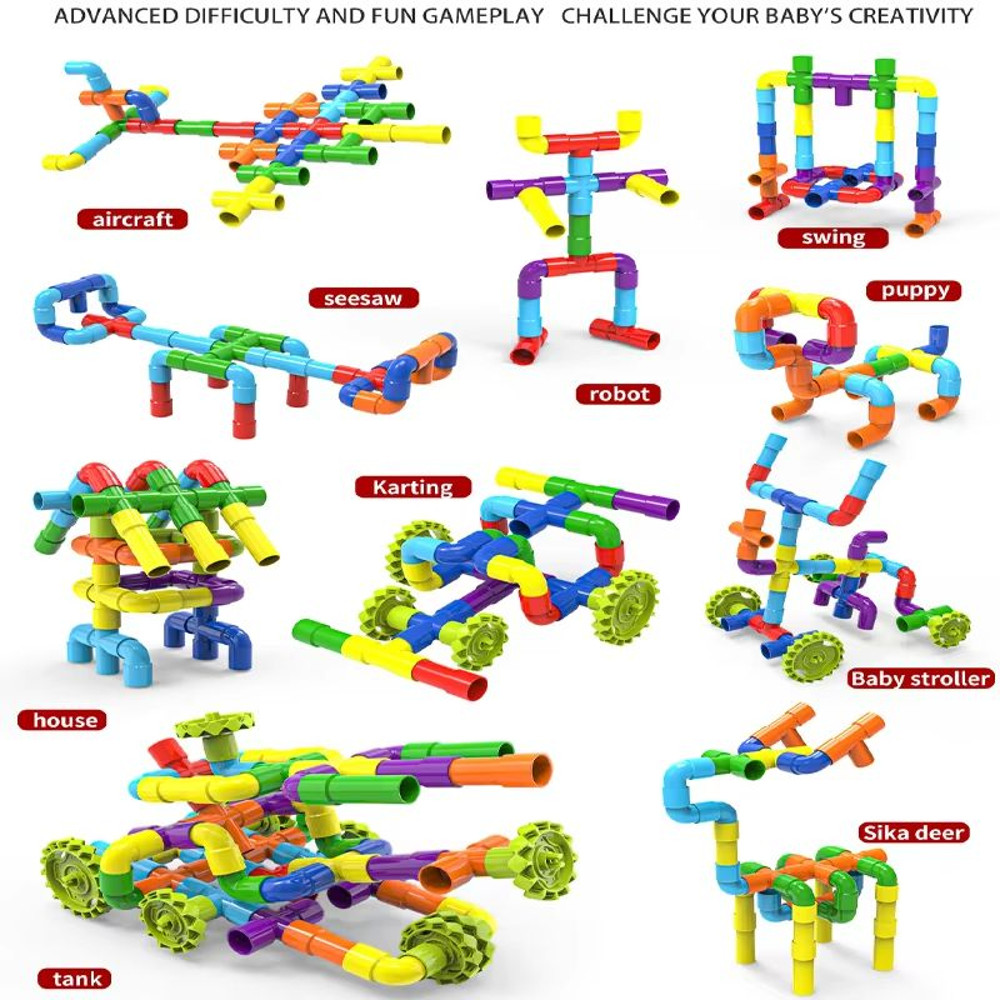 DIY Building Pipe Blocks Creative Water Pipe Splicing Construction Toy For Kids 5