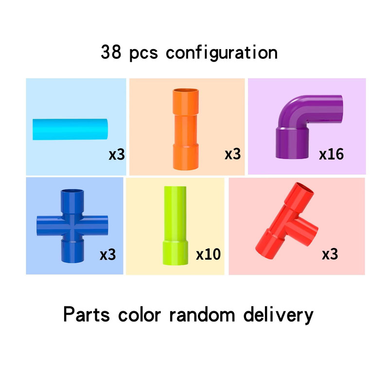 DIY Building Pipe Blocks Creative Water Pipe Splicing Construction Toy For Kids 6
