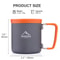 Widesea Lightweight Aluminum Camping Mug Durable Outdoor Cup For Hiking Trekking Travel 1