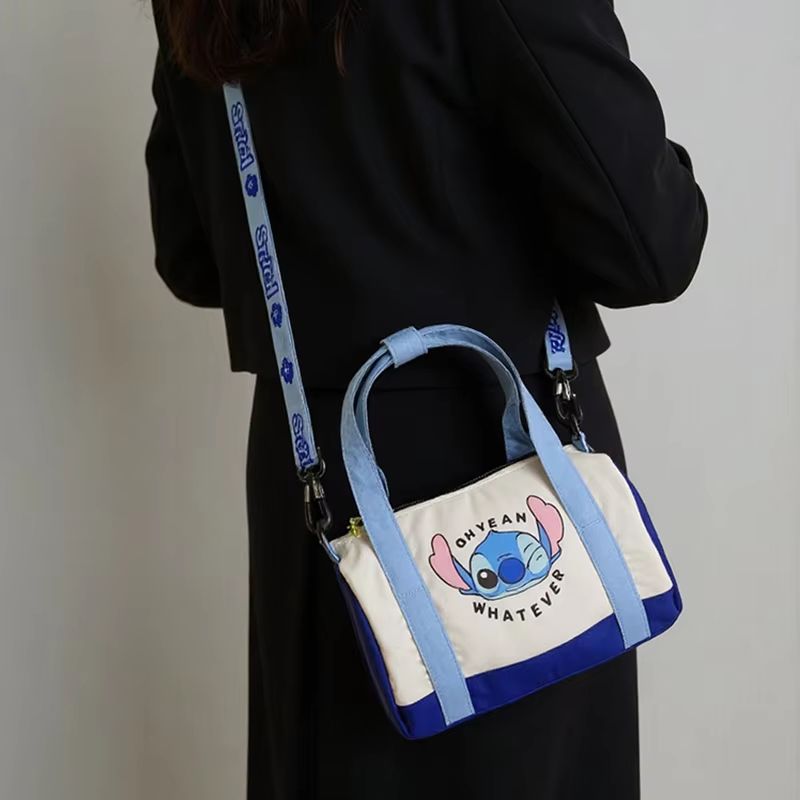 Cartoon Strawberry Bear Canvas Shoulder Bag Casual Crossbody Tote For Women 1