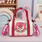 Cartoon Strawberry Bear Canvas Shoulder Bag Casual Crossbody Tote For Women 3