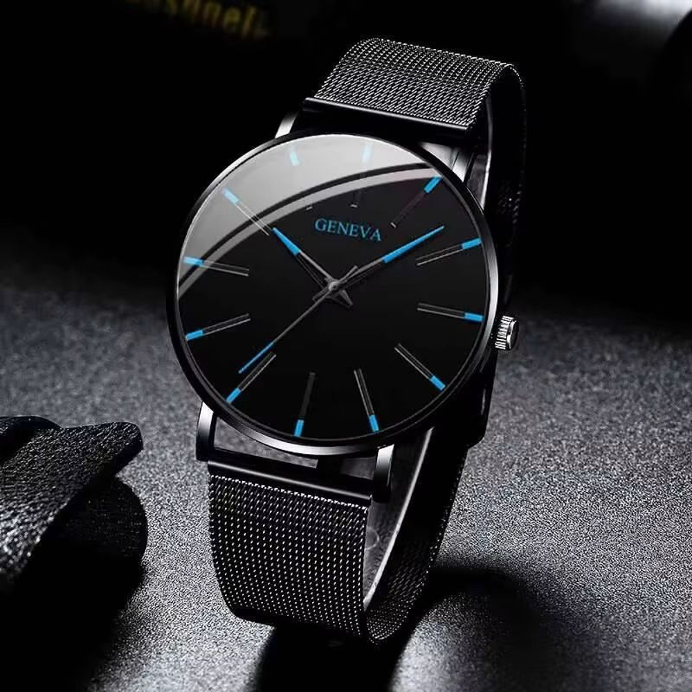 UltraThin Mens Business Watch Minimalist Quartz Wristwatch With Mesh Band 1