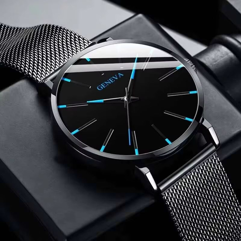 UltraThin Mens Business Watch Minimalist Quartz Wristwatch With Mesh Band 4