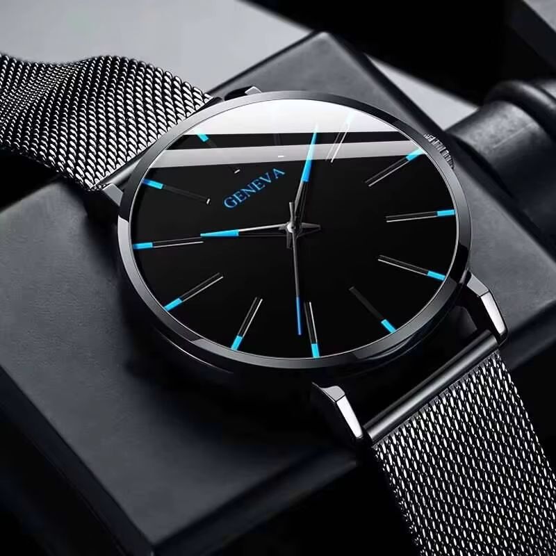 UltraThin Mens Business Watch Minimalist Quartz Wristwatch With Mesh Band 4