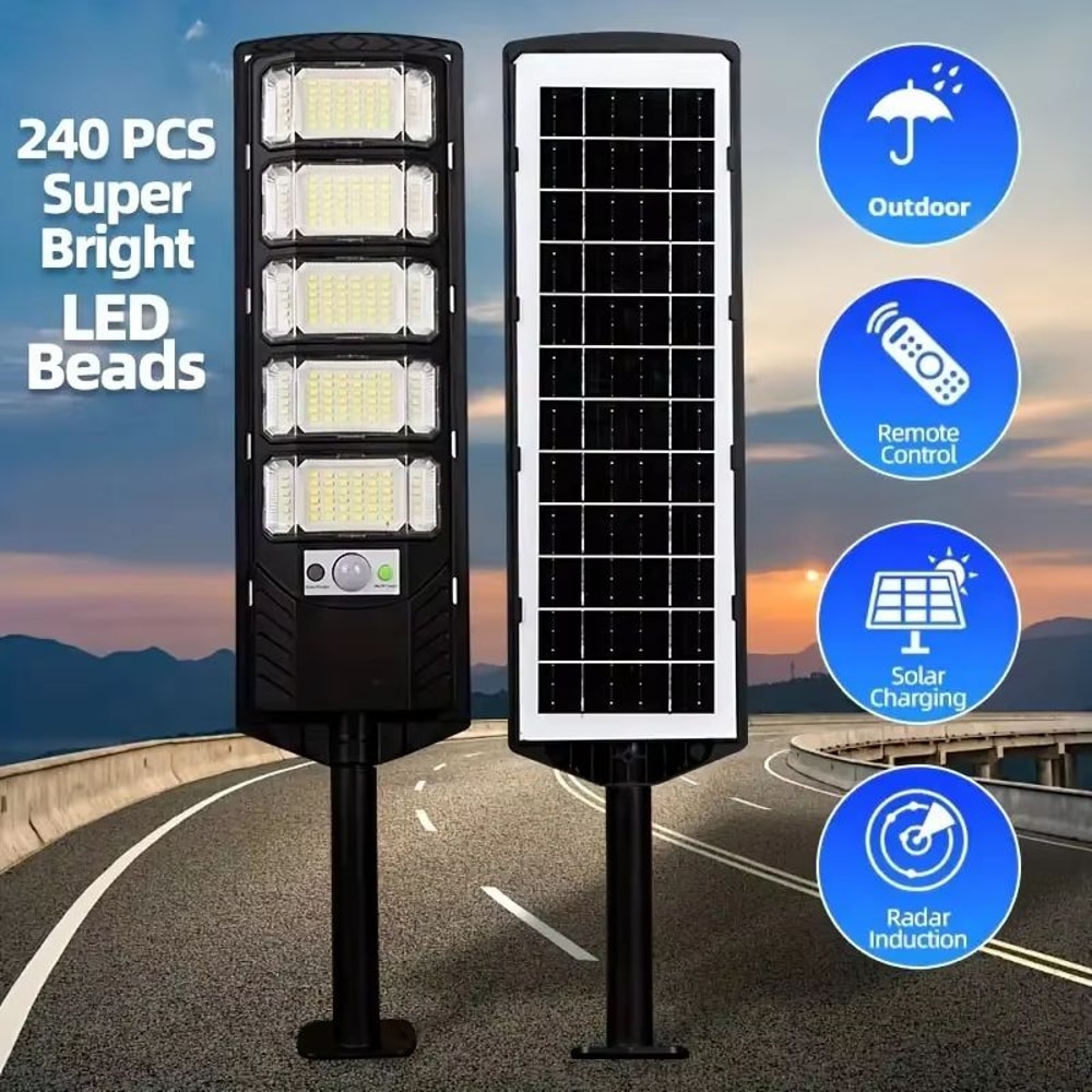 100000LM Solar LED Street Light Commercial Outdoor Dusk To Dawn Security Lamp Waterproof 2