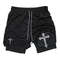2in1 Mens Workout Running Shorts With Compression Liner Athletic Gym Shorts With Phone Pocket Tow 0