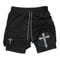 2in1 Mens Workout Running Shorts With Compression Liner Athletic Gym Shorts With Phone Pocket Tow 0
