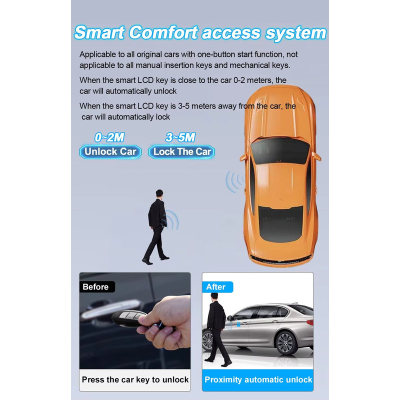 CF920 Universal Smart LCD Car Key Modified Keyless Entry Remote With Auto Lock Display For Audi B 1