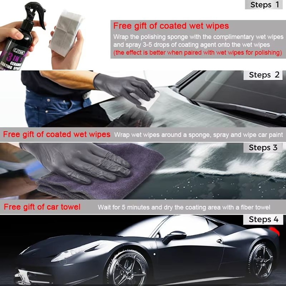 Ceramic Nano Car Coating Liquid Hydrophobic Paint Protection Crystal Shine LongLasting Polish 5