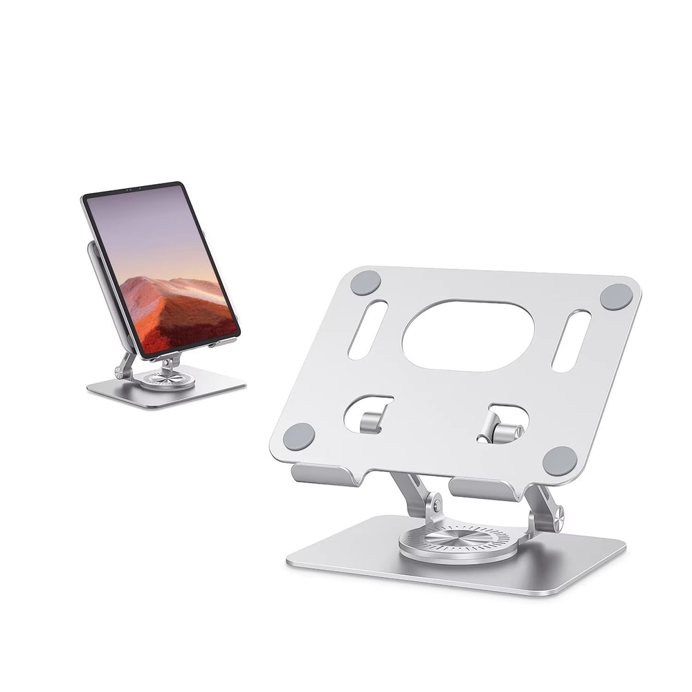 ST02 Aluminum Tablet Stand With 360 Swivel Base Adjustable Universal Holder For IPad Samsung More 0
