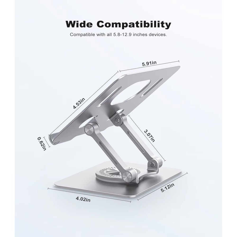 ST02 Aluminum Tablet Stand With 360 Swivel Base Adjustable Universal Holder For IPad Samsung More 4