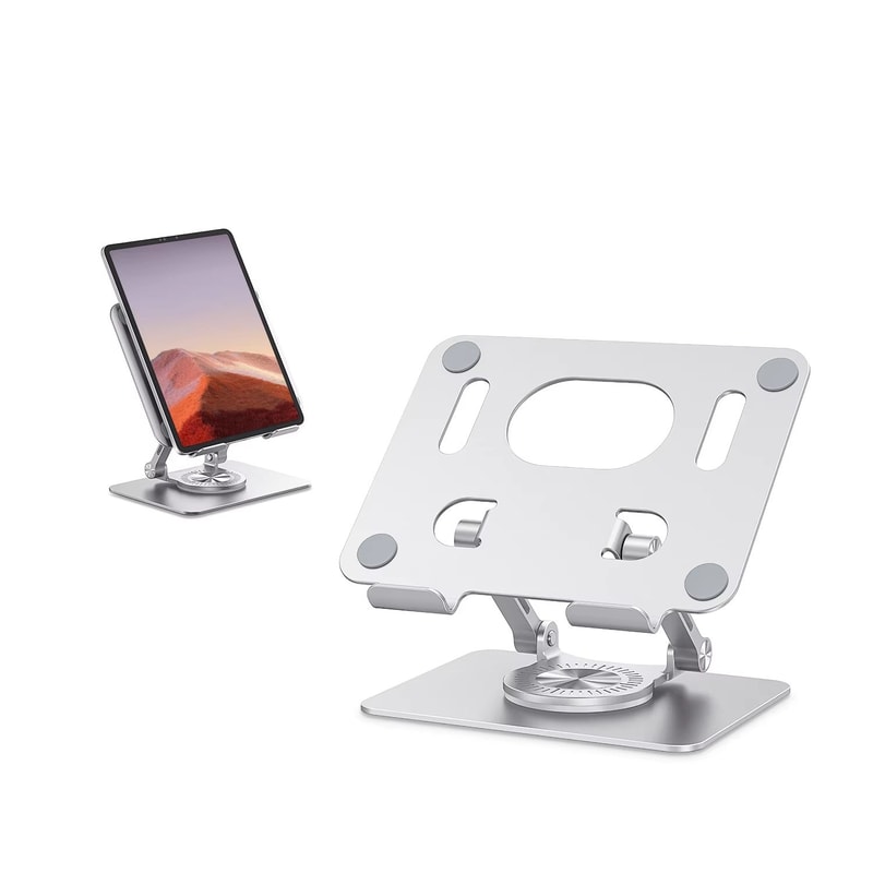 ST02 Aluminum Tablet Stand With 360 Swivel Base Adjustable Universal Holder For IPad Samsung More 6