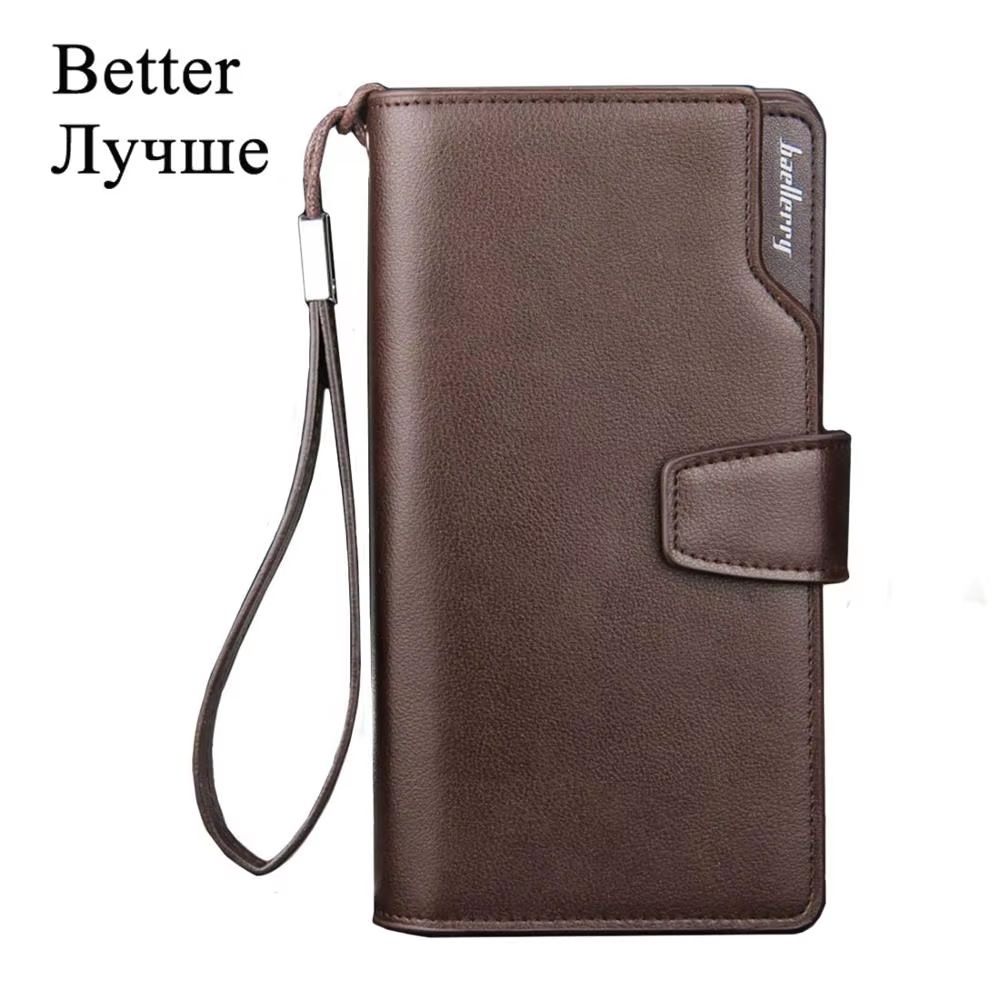 Baellerry Long Mens Wallet Large Capacity PU Leather Zipper Purse Card Holder 9
