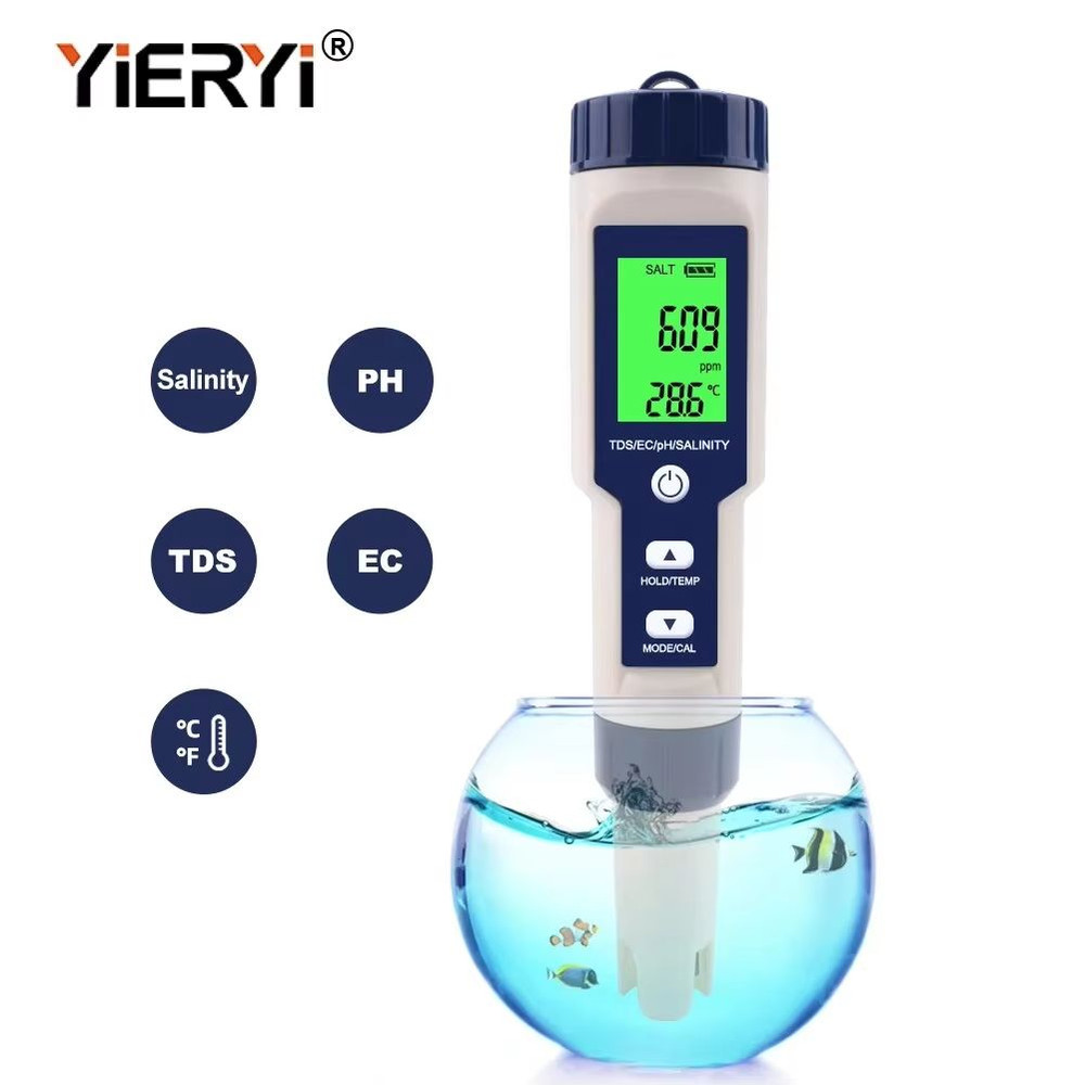 Yieryi Digital Water Quality Tester Professional TDS EC PH Meter With Salinity ORP SG Temperature 2