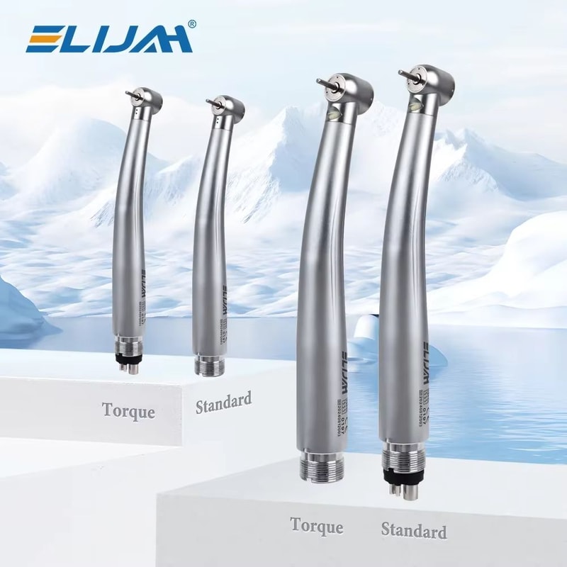 Dental LED High Speed Handpiece Air Turbine With Push Button Ceramic Bearing And Water Spray 0