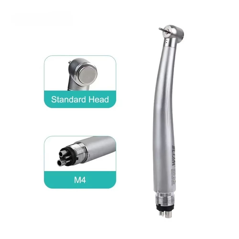 Dental LED High Speed Handpiece Air Turbine With Push Button Ceramic Bearing And Water Spray 12