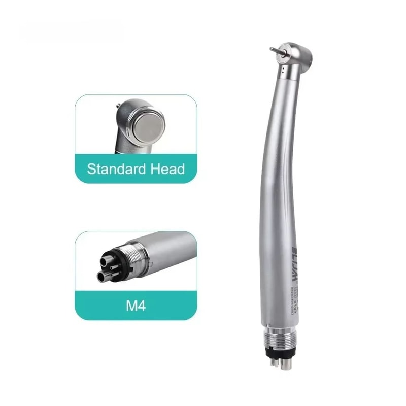 Dental LED High Speed Handpiece Air Turbine With Push Button Ceramic Bearing And Water Spray 12