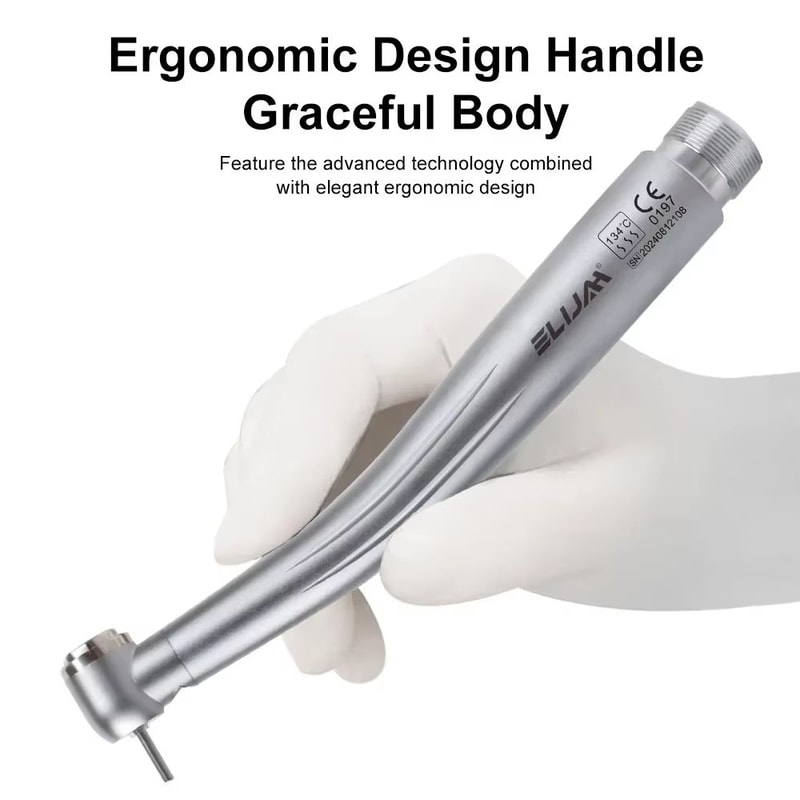 Dental LED High Speed Handpiece Air Turbine With Push Button Ceramic Bearing And Water Spray 5
