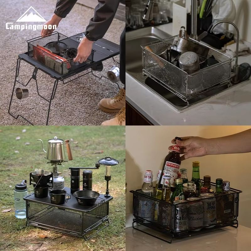 CAMPINGMOON CK24 IGT Mesh Box  Storage Basket  Multifunctional 304 Stainless Steel Outdoor Table Un 2