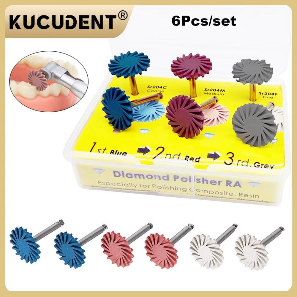 Dental Composite Resin Polishing Discs And Rubber Polishers 6 Piece Set For Professional Finishing 0