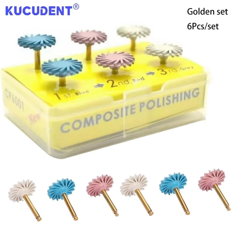 Dental Composite Resin Polishing Discs And Rubber Polishers 6 Piece Set For Professional Finishing 4