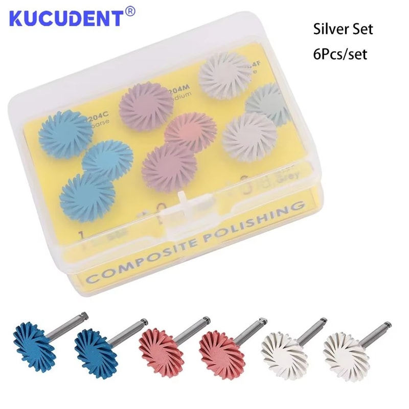 Dental Composite Resin Polishing Discs And Rubber Polishers 6 Piece Set For Professional Finishing 5