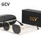 GCV Retro Womens Rectangular Metal Frame Sunglasses With Polaroid Lenses 0
