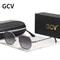 GCV Retro Womens Rectangular Metal Frame Sunglasses With Polaroid Lenses 8