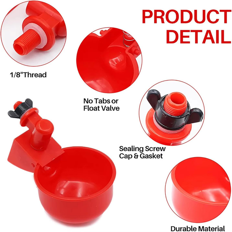 Automatic Poultry Drinking Cups 51020 Pcs Chicken Waterer Bowls For Hens Ducks And Small Birds 2