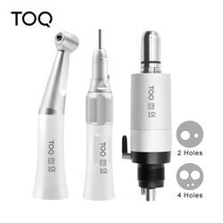 procare fx low-speed dental handpiece set – 2/4 hole air motor with contra angle & straight handpiece for polishing and