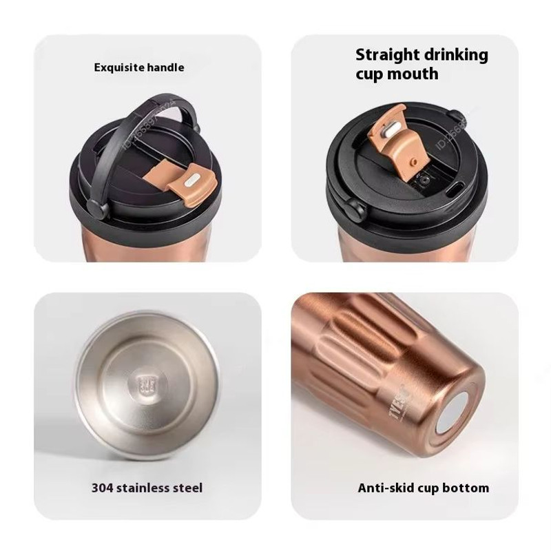Tyeso Vintage Insulated Coffee Mug Portable 304 Stainless Steel Travel Cup For Hot Cold Drinks On 2