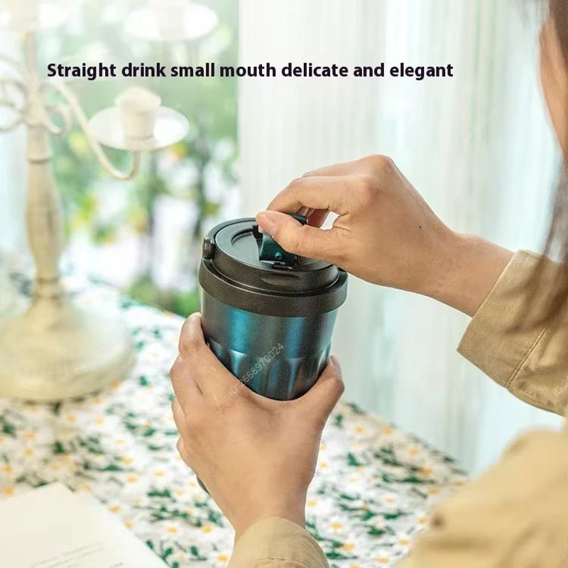 Tyeso Vintage Insulated Coffee Mug Portable 304 Stainless Steel Travel Cup For Hot Cold Drinks On 3