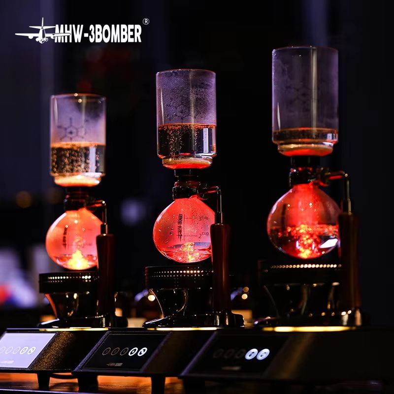MHW3BOMBER Japanese Siphon Coffee Maker Premium Vacuum Brewer With Wooden Handle 13 Cup Glass Drip 1