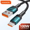 Toocki 100W USB TypeC Fast Charging Cable 6A HighSpeed Data Cable For Samsung Xiaomi Huawei OnePlu 0